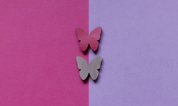 Una Hermosa Mariposas Colores Sobre Fondo Púrpura Rosa Ideal Para —  Fotos de Stock