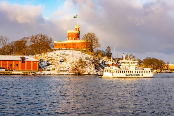 Όμορφη Ιστορική Ακρόπολη Kastellet Στο Νησάκι Kastellholmen Στο Κέντρο Της — Φωτογραφία Αρχείου