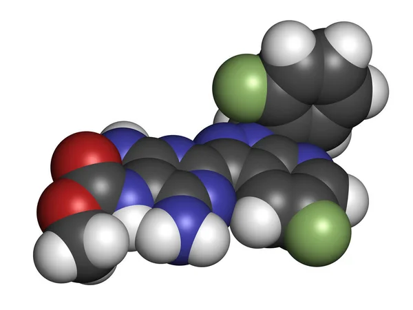 Vericiguat Hartfalen Drug Molecuul Weergave Atomen Worden Weergegeven Als Bollen — Stockfoto
