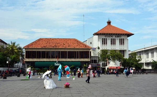 Jakarta Indonesien Dez 2015 Eine Nahaufnahme Holländischer Kolonialbauten Mit Menschen — Stockfoto