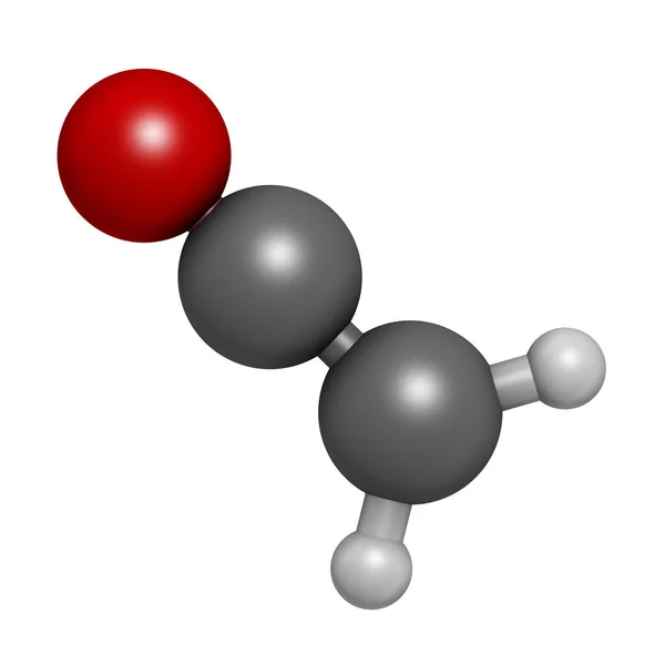 Etenona Molécula Keteno Representación Los Átomos Representan Como Esferas Con — Foto de Stock