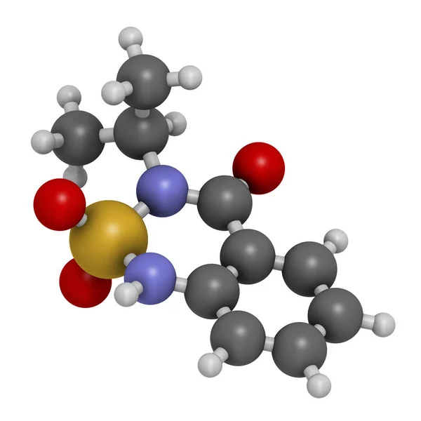 Bentazon Herbicidmolekyl Återgivning Atomer Representeras Som Sfärer Med Konventionell Färgkodning — Stockfoto