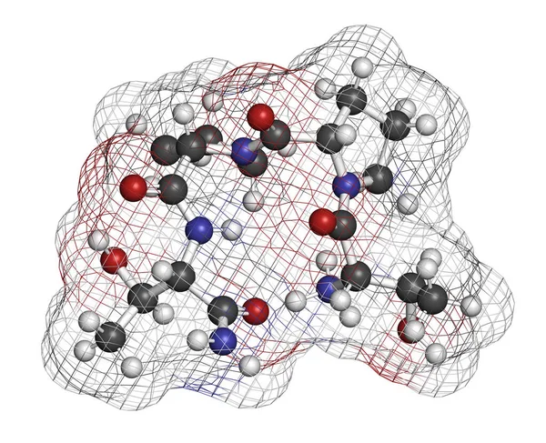 Rapastinel Drug Molecule Rendering Atoms Represented Spheres Conventional Color Coding — Stock Photo, Image