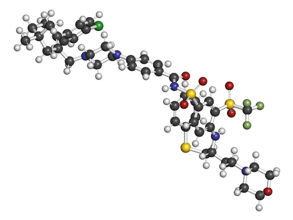 Navitoclax Molécule Médicamenteuse Rendu Les Atomes Sont Représentés Comme Des — Photo