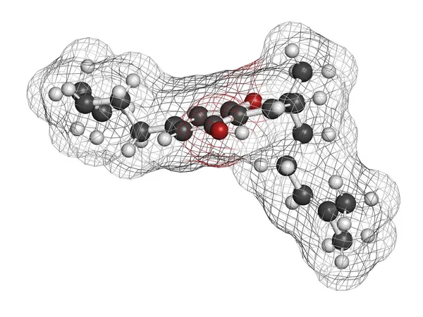 Cannabichromene Cbc Cannabinoid Molecule Representación Los Átomos Representan Como Esferas — Foto de Stock