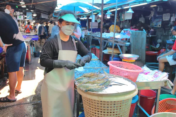 Naklua Thailand Aug 2021 Covid Period Part Lockdown Fresh Seafood — Stock Photo, Image