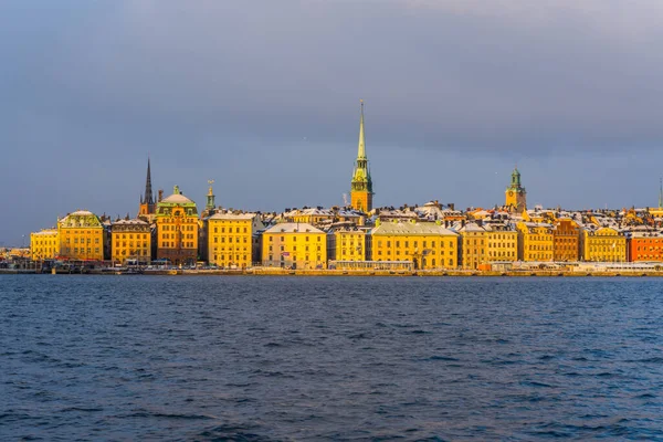 Bellissimo Paesaggio Urbano Della Città Stoccolma Sotto Cielo Nuvoloso Svezia — Foto Stock