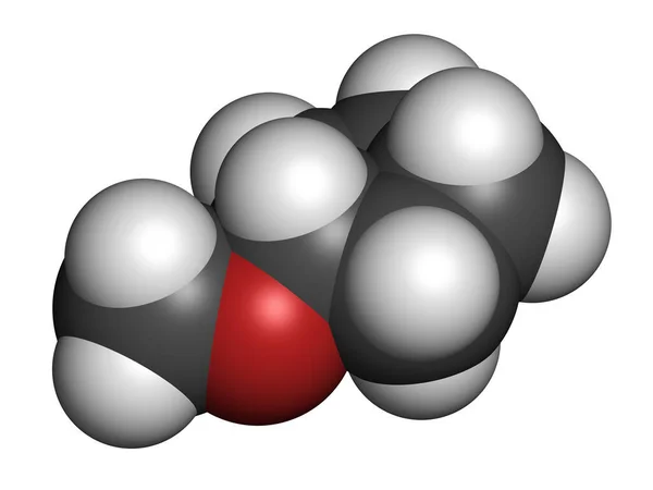 Cyclopentyl Metil Eter Çözücü Molekül Işleme Atomlar Geleneksel Renk Kodlaması — Stok fotoğraf