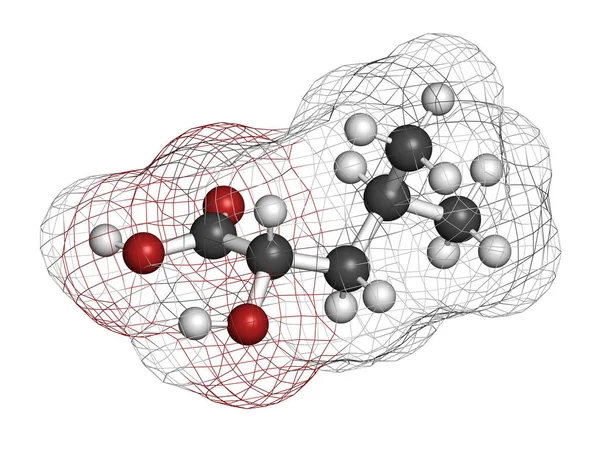 Leukinezuur Hica Molecuul Weergave Atomen Worden Weergegeven Als Bollen Met — Stockfoto