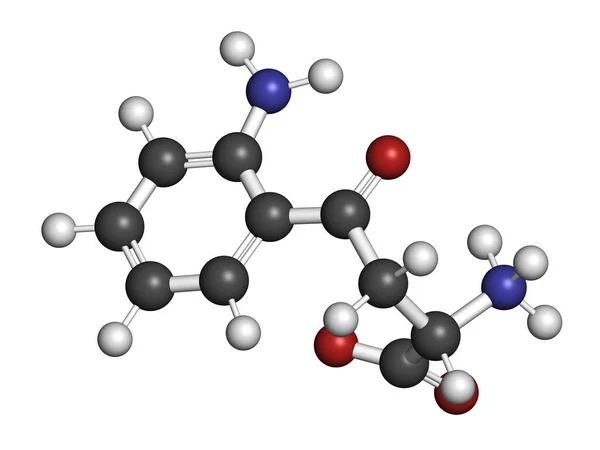 Molécula Quinurenina Representación Los Átomos Representan Como Esferas Con Codificación — Foto de Stock