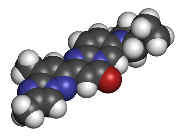 Risdiplam Spinal Muscular Atrophy Drug Molecule Rendering Atoms Represented Spheres — Stock Photo, Image