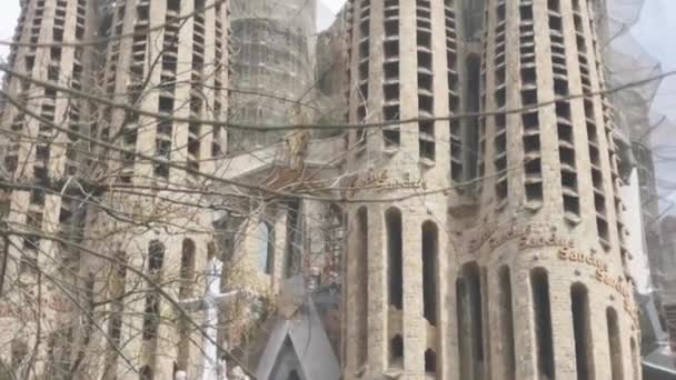 Sagrada Familia Terkenal Barcelona Landmark — Stok Video