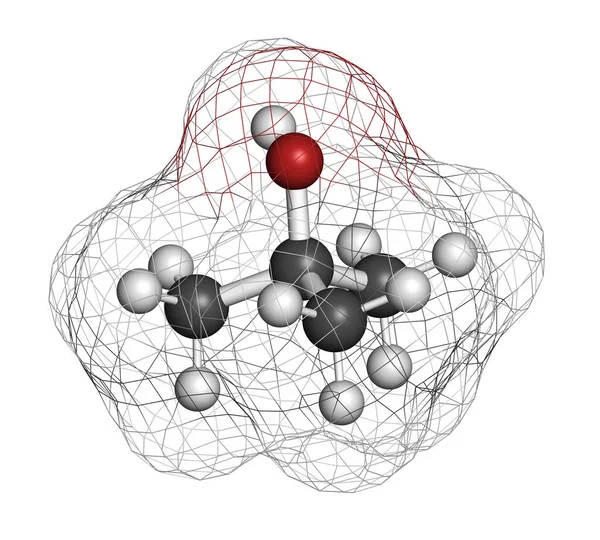 Molecola Solvente Alcol Terz Butilico Terz Butanolo Rendering Gli Atomi — Foto Stock