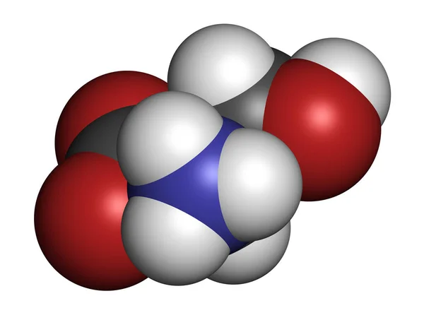 Molécule Acide Aminé Sérine Enantiomère Sérine Rendu Les Atomes Sont — Photo