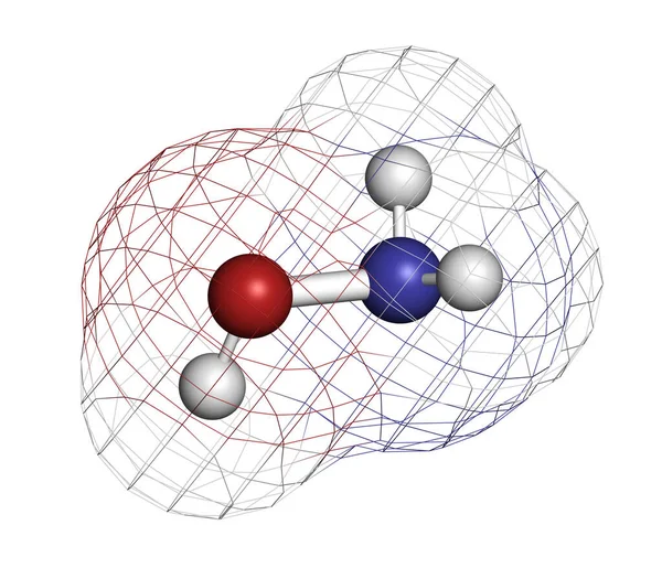 Molécule Hydroxylamine Rendu Les Atomes Sont Représentés Comme Des Sphères — Photo