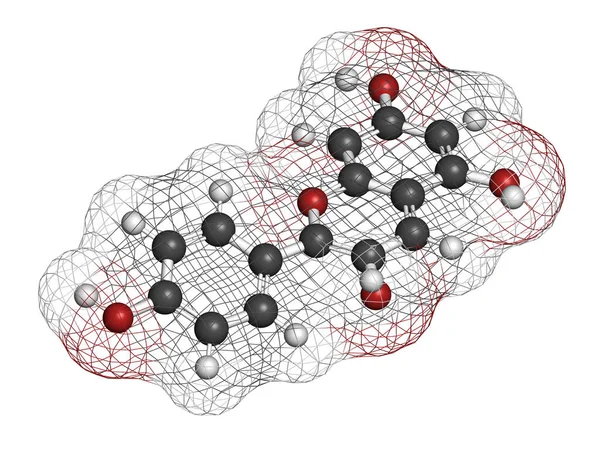 Pelargonidin Pigment Molecule Rendering Atoms Represented Spheres Conventional Color Coding — Stock Photo, Image