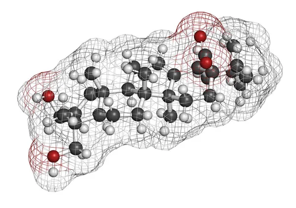 Hederagenin Gemensam Murgröna Molekyl Återgivning Atomer Representeras Som Sfärer Med — Stockfoto