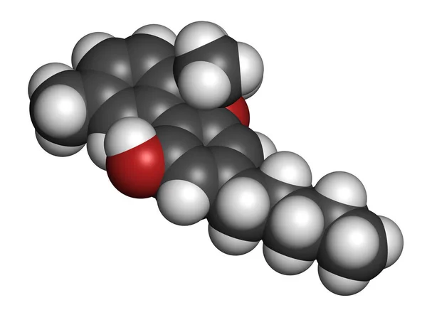 Cannabinolo Molecola Cannabinoidi Cbn Rendering Gli Atomi Sono Rappresentati Come — Foto Stock