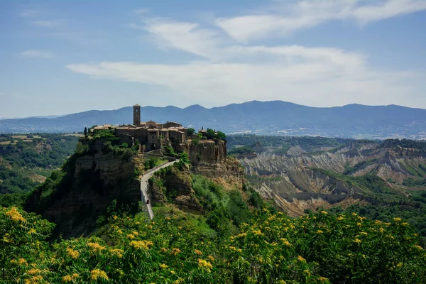 Panorama Pięknej Średniowiecznej Wioski Civita Bagnoregio Słynne Zabytki Włoch — Zdjęcie stockowe