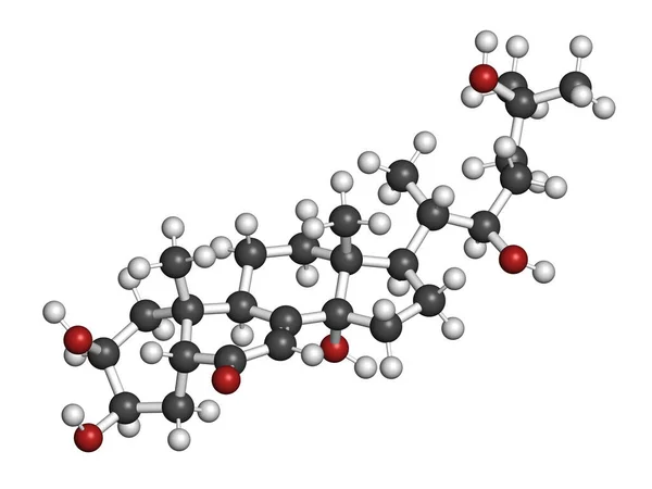 Ecdysone Rovar Olvadó Prohormon Renderelés Atomok Hagyományos Színkódolású Gömbökként Vannak — Stock Fotó