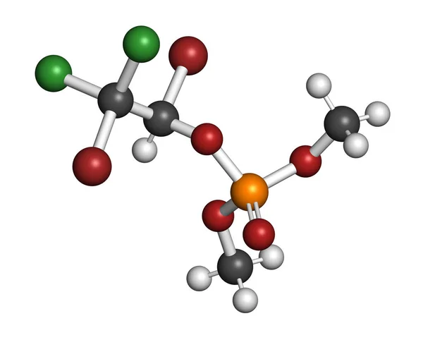 Naled Insekticid Molekyl Organofosfat Klass Återgivning Atomer Representeras Som Sfärer — Stockfoto