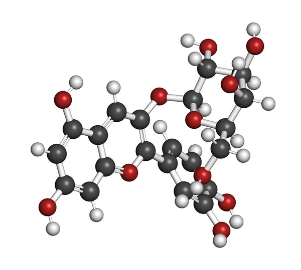 想法植物色素分子 3D渲染 原子被表示为具有常规颜色编码的球体 — 图库照片