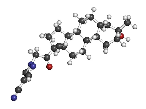 Molécula Zuranolone Representación Los Átomos Representan Como Esferas Con Codificación —  Fotos de Stock