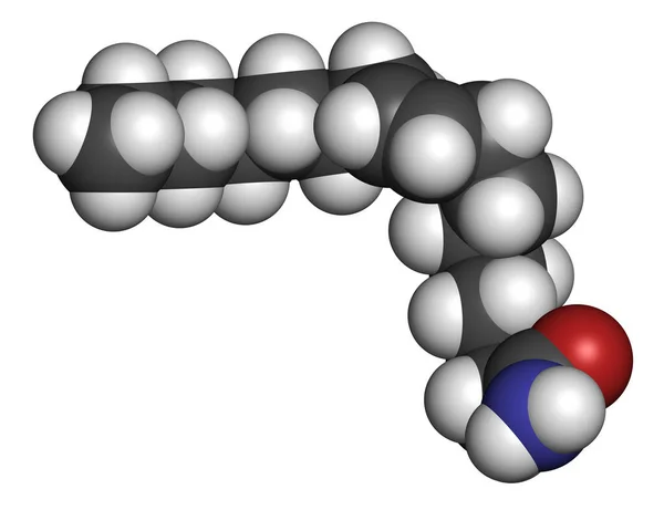 Molécula Oleamida Representación Los Átomos Representan Como Esferas Con Codificación — Foto de Stock
