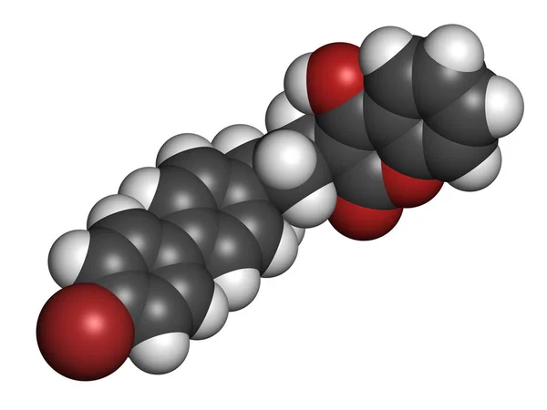 Brodifacoum Rodenticide Molécule Rendu Les Atomes Sont Représentés Comme Des — Photo