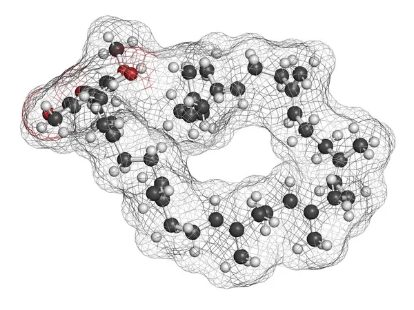 Ubiquinol Molecule Reduced Form Coenzyme Q10 Rendering Atoms Represented Spheres — Stock Photo, Image