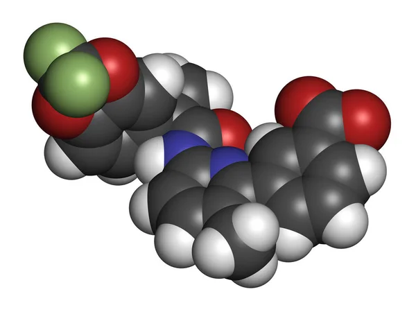 Lumacaftor Cystic Fibrosis Drug Molecule Rendering Atoms Represented Spheres Conventional — Stock Photo, Image