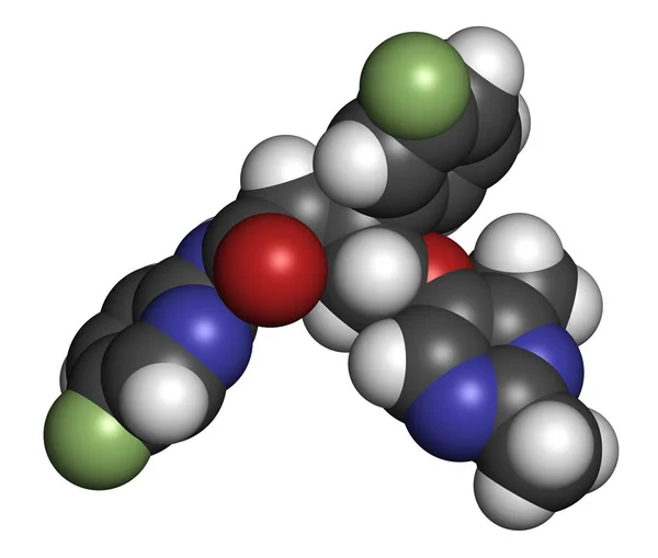 利普林克星失眠药物分子 3D渲染 原子被表示为具有常规颜色编码的球体 — 图库照片