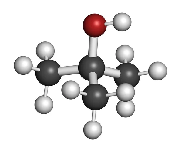 Tert Butylalcohol Tert Butanol Solventmolecuul Weergave Atomen Worden Weergegeven Als — Stockfoto