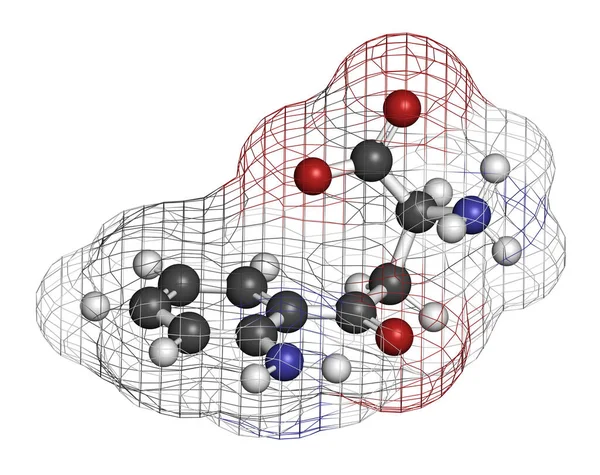 Kynureninemolecuul Weergave Atomen Worden Weergegeven Als Bollen Met Conventionele Kleurcodering — Stockfoto