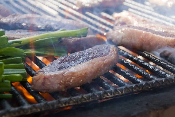 Cooking Fresh Sausages Grill Guatemala Central America — Stock Photo, Image