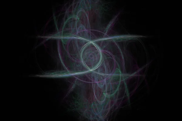 Beautiful Digital Symmetric Fractal Cosmic Energy Vibrant Flowing Lines Soothing — Stock Photo, Image