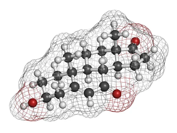 Ketodehidroepiandrosterona Molécula Ceto Dhea Representación Los Átomos Representan Como Esferas — Foto de Stock