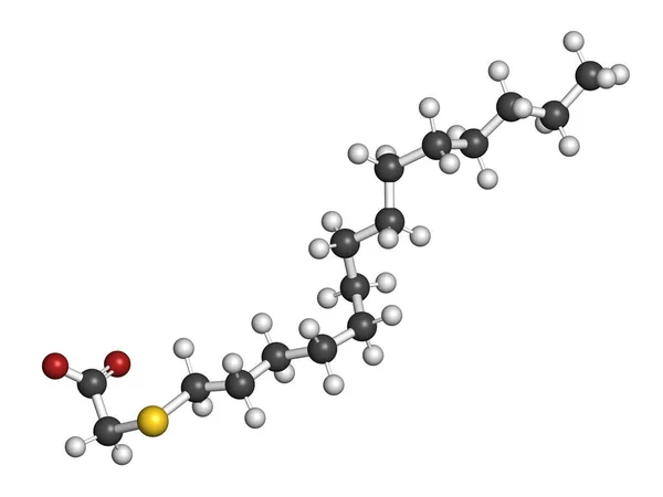 Tetradecil Tioecetsav Molekula Renderelés Atomok Hagyományos Színkódolású Gömbökként Vannak Ábrázolva — Stock Fotó