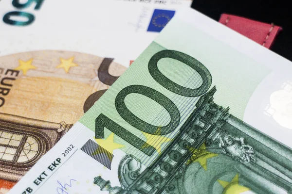 Κοντινό Πλάνο Των Τραπεζογραμματίων Ευρώ — Φωτογραφία Αρχείου
