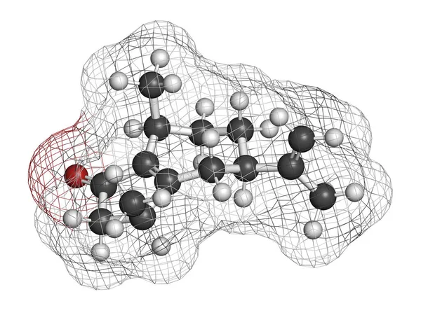 Rotundone Pepprig Smak Molekyl Återgivning Atomer Representeras Som Sfärer Med — Stockfoto