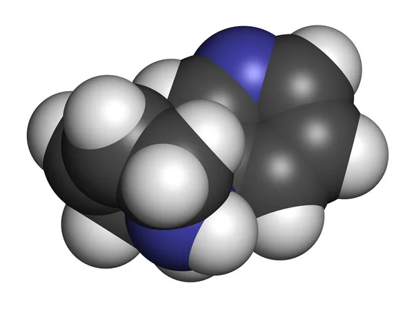 Anatabine Alkaloïde Molecuul Weergave Atomen Worden Weergegeven Als Bollen Met — Stockfoto