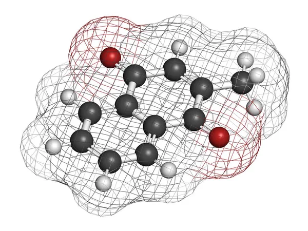 Vitamine Menadionmolecuul Weergave Atomen Worden Weergegeven Als Bollen Met Conventionele — Stockfoto