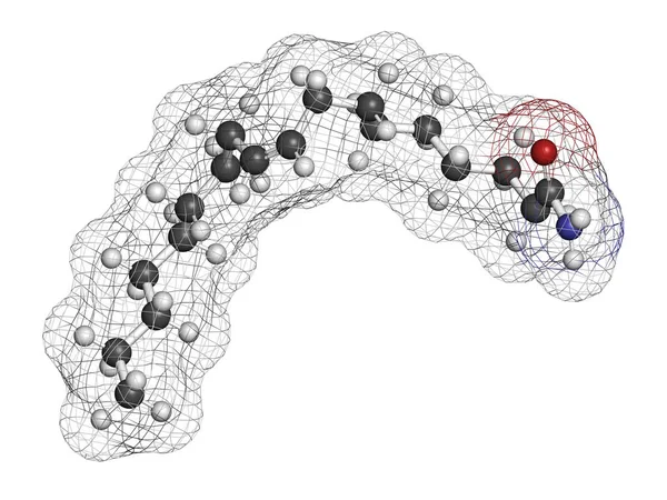 Molécula Oleamida Renderização Átomos São Representados Como Esferas Com Codificação — Fotografia de Stock