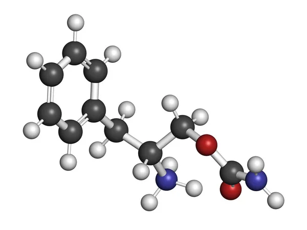 Solriamfetol药物分子 3D渲染 原子被表示为具有常规颜色编码的球体 — 图库照片