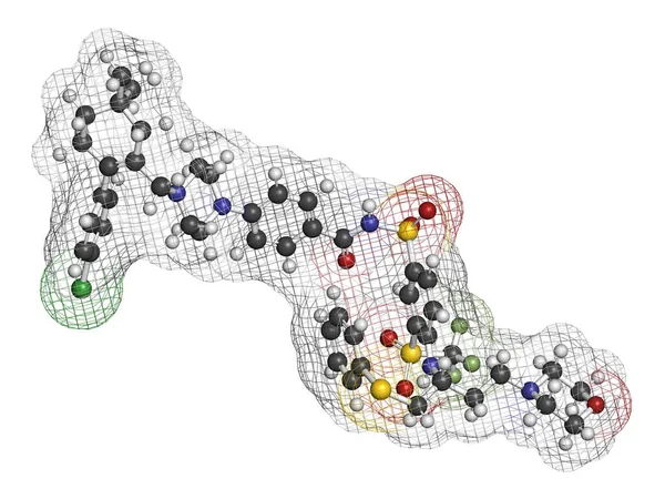 Navitoclax Ilaç Molekülü Boyutlu Görüntüleme Atomlar Geleneksel Renk Kodlaması Olan — Stok fotoğraf