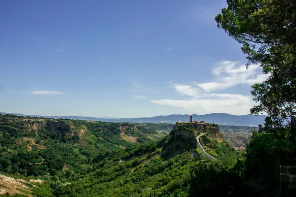 Widok Średniowieczną Wioskę Civita Bagnoregio Valle Dei Calanchi Włochy — Zdjęcie stockowe