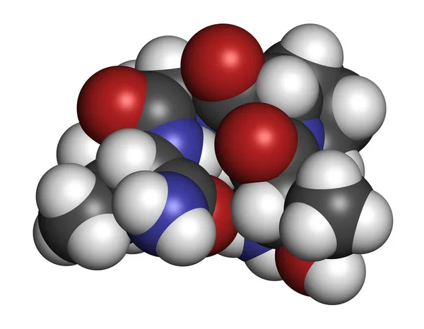 Rapastinel药物分子 3D渲染 原子被表示为具有常规颜色编码的球体 — 图库照片