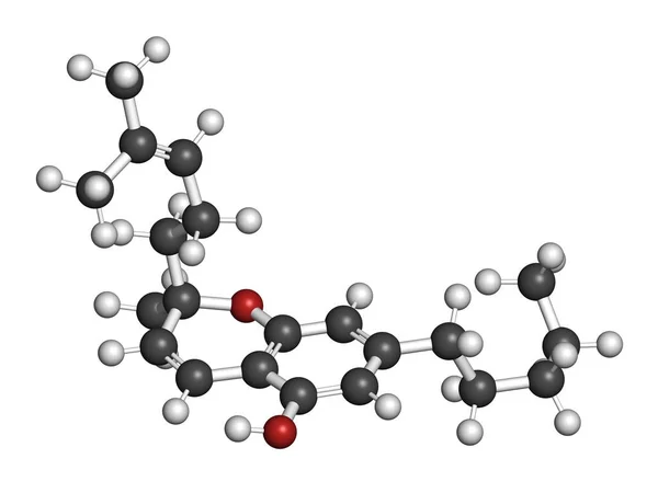 Cannabichromen Oder Cbc Cannabinoid Molekül Rendering Atome Werden Als Kugeln — Stockfoto
