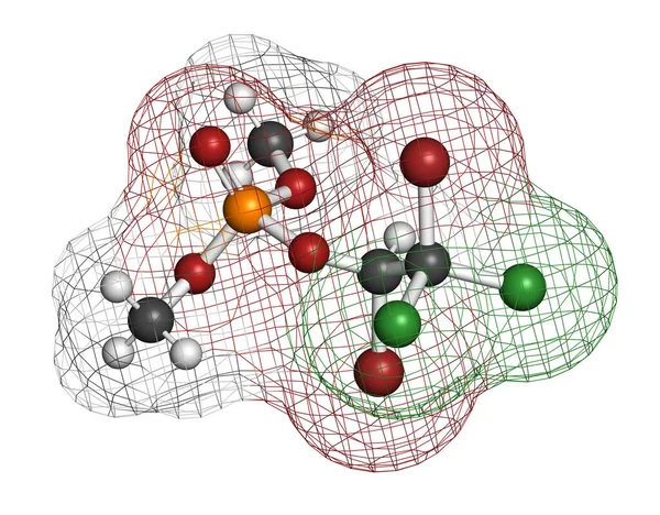 Naled Insecticide Molecuul Organofosfaat Klasse Weergave Atomen Worden Weergegeven Als — Stockfoto