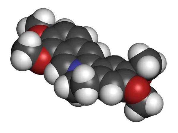 Молекула Пальматиновых Травяных Алкалоидов Рендеринг Атомы Представлены Виде Сфер Традиционным — стоковое фото